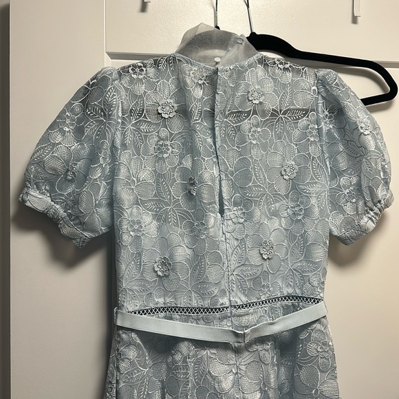 Self Portrait 3D FLOWER PUSSYBOW MIDI DRESS US 6 - Picture 2 of 7